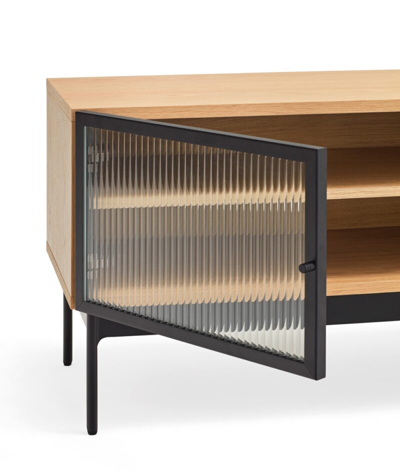 Blur - Mueble TV de 180 cm 4P - Roble/Negro - Imagen 5