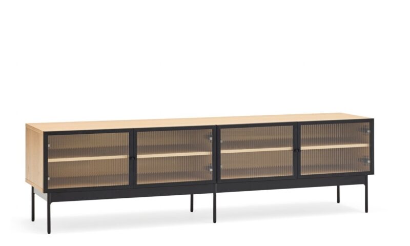 Blur - Mueble TV de 180 cm 4P - Roble/Negro - Imagen 2