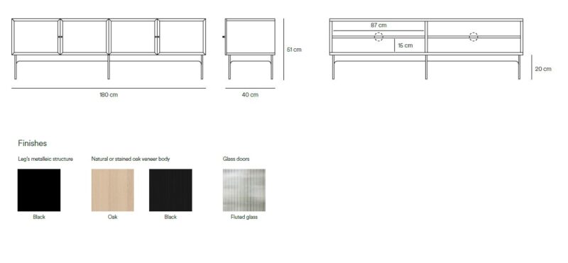 Blur - Mueble TV de 180 cm 4P - Roble/Negro - Imagen 7