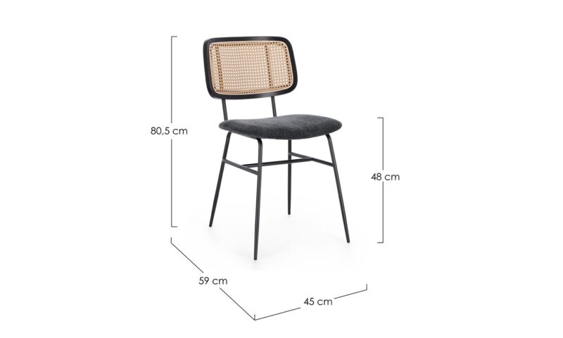 Glenna - Silla tapizado Gris-Oscuro - Imagen 6