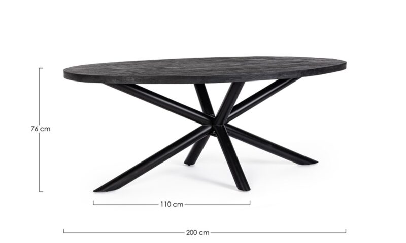 Hastings - Mesa Ovalada de comedor de 200 x 110 cm - Imagen 3