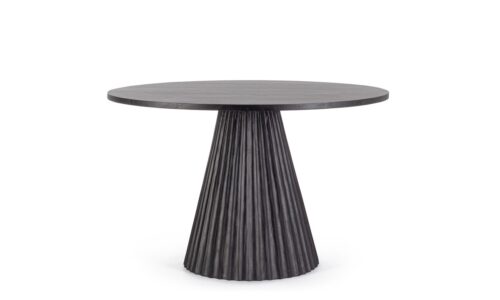 Orissa - Mesa de comedor redonda de 120 cm Negro