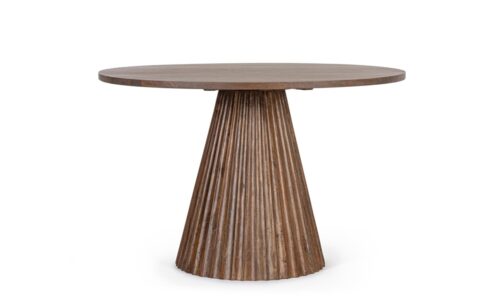 Orissa - Mesa de comedor redonda de 120 cm Avellana