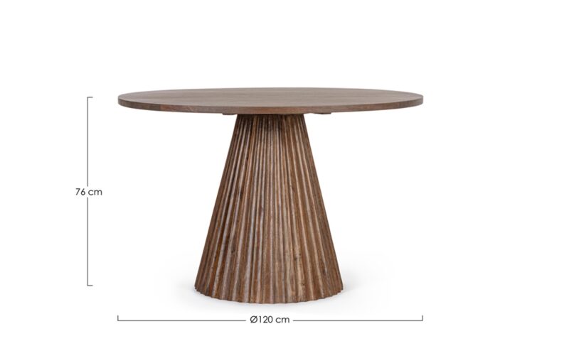 Orissa - Mesa de comedor redonda de 120 cm Avellana - Imagen 5