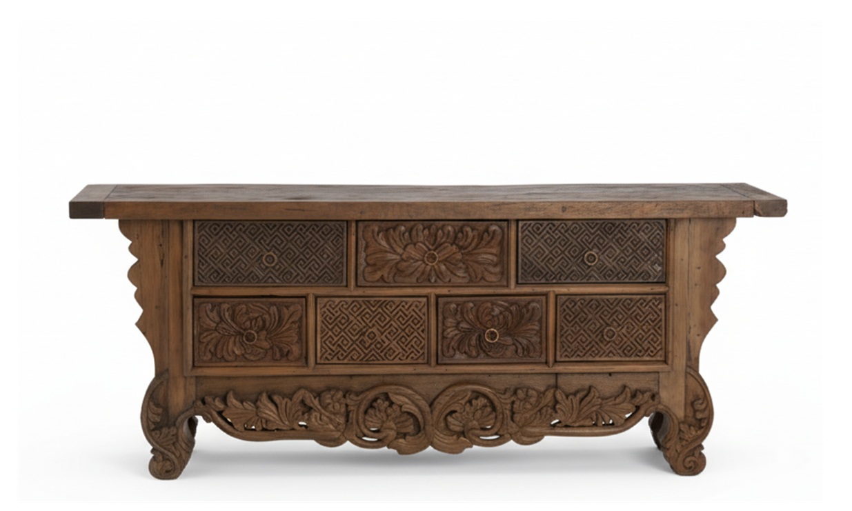 Semeru - Aparador de 220 cm, con 7 cajones