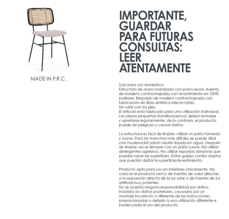 Glenna - Silla tapizado Natural - Imagen 11