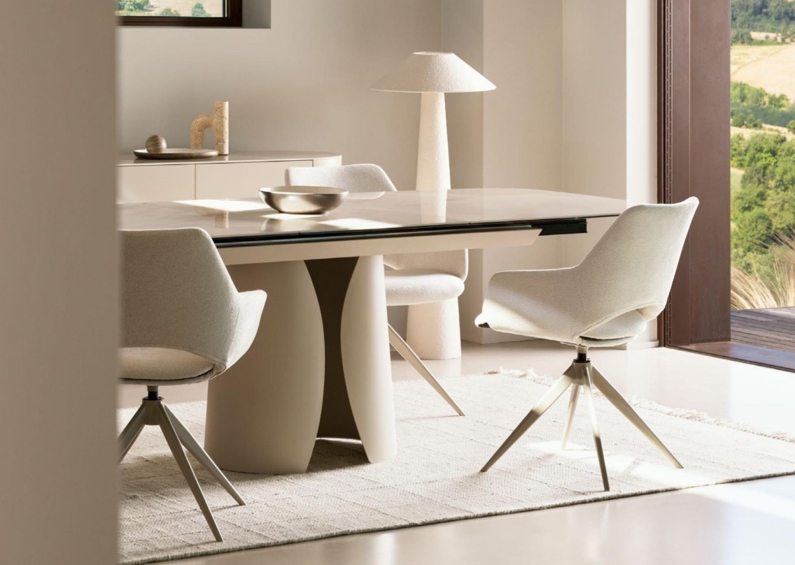 Vivian - Silla de comedor tapizado Crema - Imagen 12