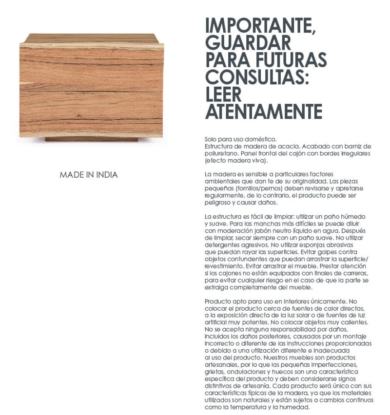Aron - Mesita de noche de 60 cm 2C - Imagen 9