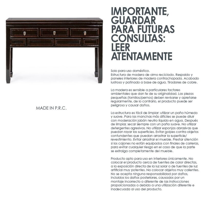 Jinan - Consola de 128 cm 3C Negro - Imagen 7