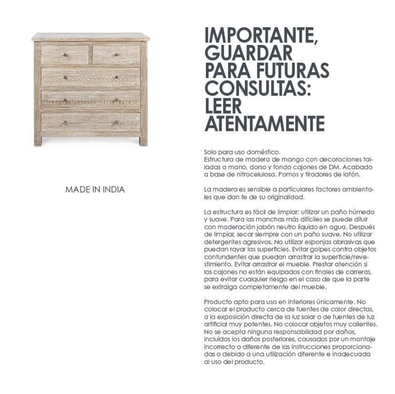 Mayra - Cómoda de 93 cm 5C - Imagen 5
