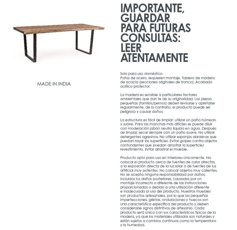 Elmer - Mesa de comedor de 220 x 100 cm - Imagen 11