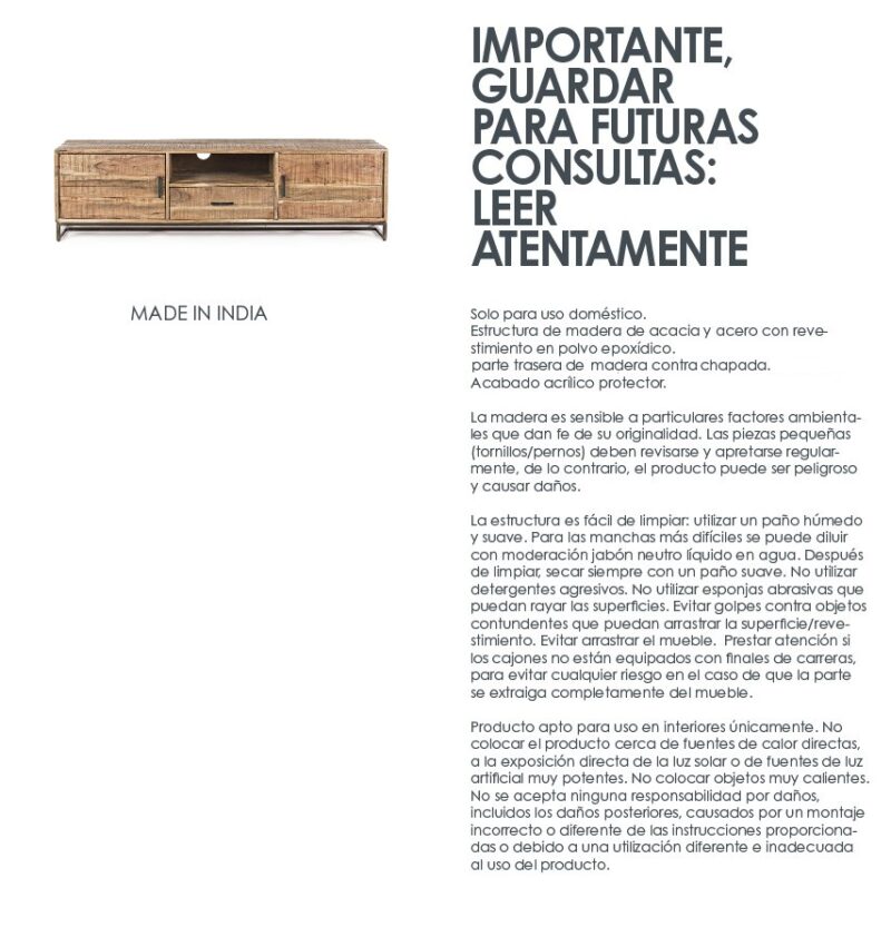 Elmer - Mueble para TV de 175 cm 2P1C - Imagen 5