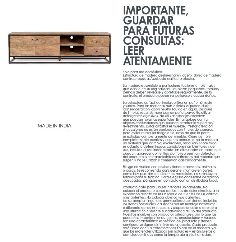 Nartan - Mueble para TV de 175 cm. 2P2C - Imagen 9