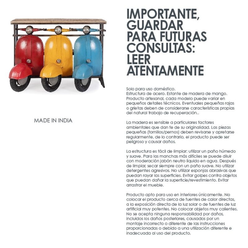 Trio Vespa - Consola/Bar de 143.5 cm - Imagen 12