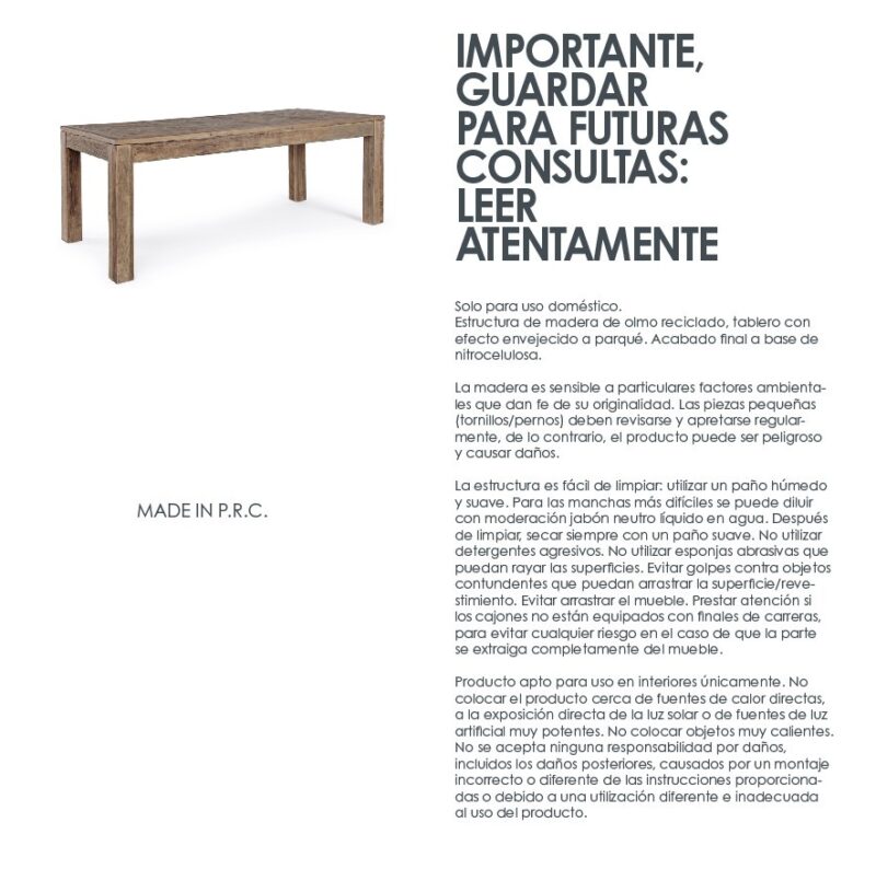 Kaily - Mesa de comedor de 200 x 90 cm - Imagen 12