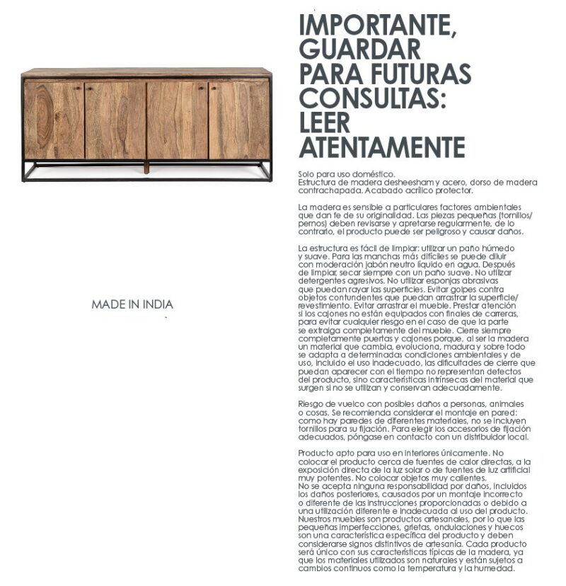 Nartan - Aparador de 175 cm 4P - Imagen 9