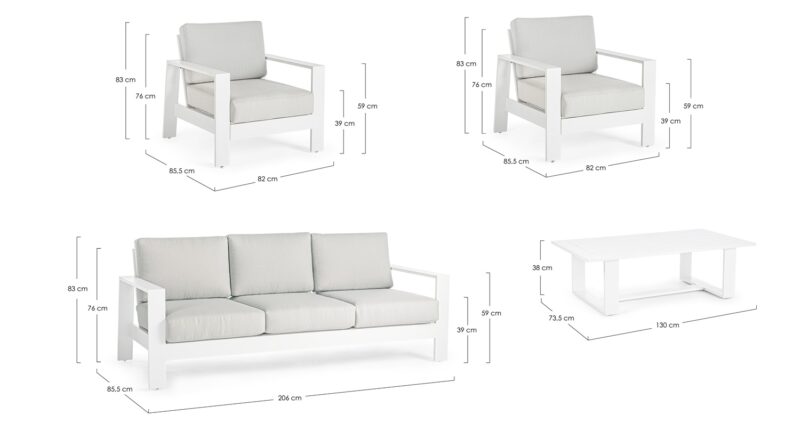 Baltic - Conjunto para exterior, Blanco - Imagen 6