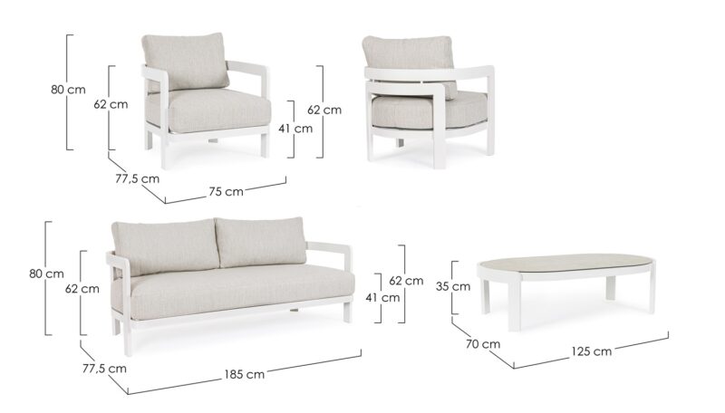 Presley - Conjunto para exterior, Blanco - Imagen 7