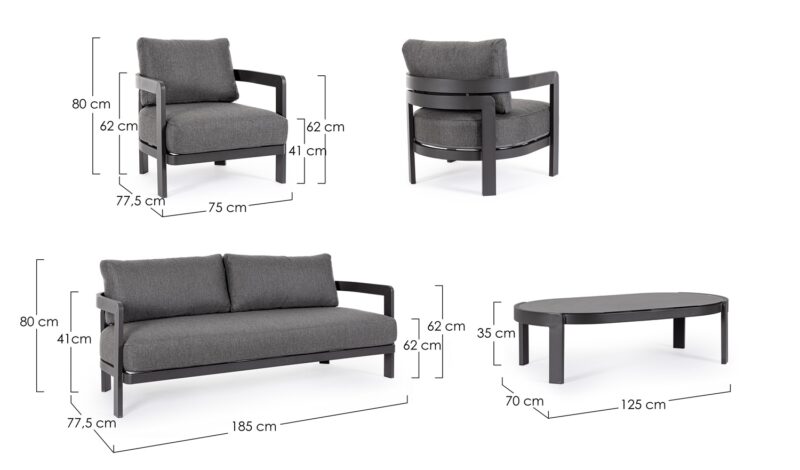 Presley - Conjunto para exterior, Antracita - Imagen 7