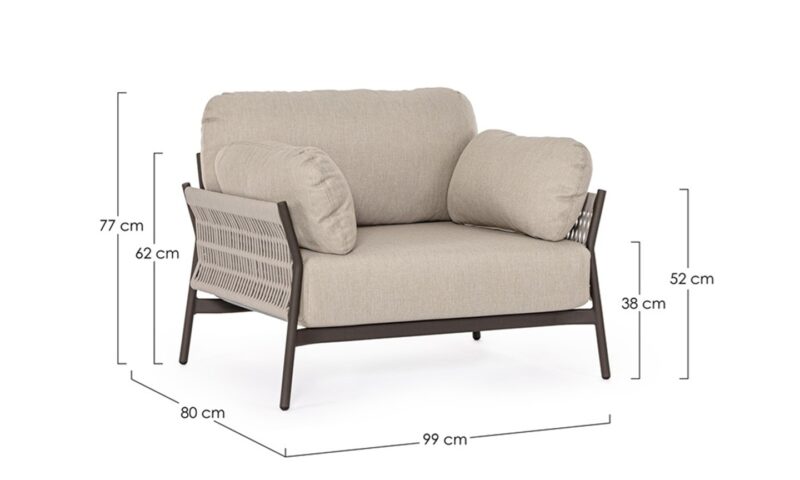 Pardis - Sillón para exterior de 99 cm, Raven - Imagen 6
