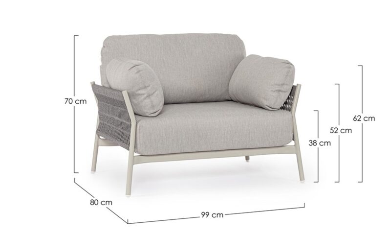 Pardis - Sillón para exterior de 99 cm, Agate - Imagen 6