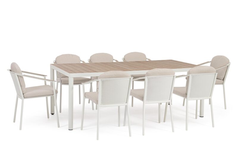 Ulises - Conjunto de mesa y sillas para exterior, Vapor