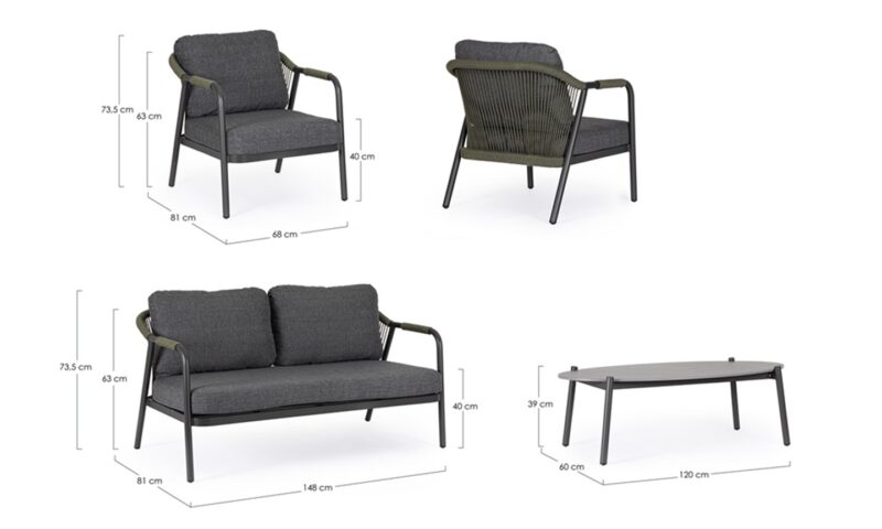 Miravet - Conjunto para exterior, Antracita/Verde - Imagen 7