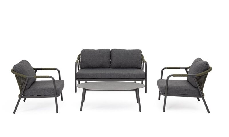 Miravet - Conjunto para exterior, Antracita/Verde