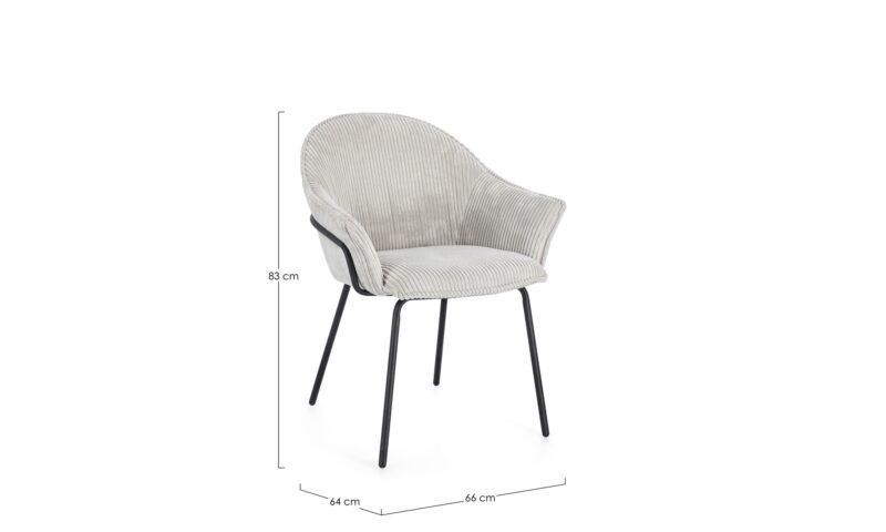 Cassidy - Silla de comedor, Negro/Gris claro - Imagen 6