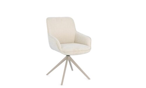 Matilda - Silla de comedor tapizado Crema