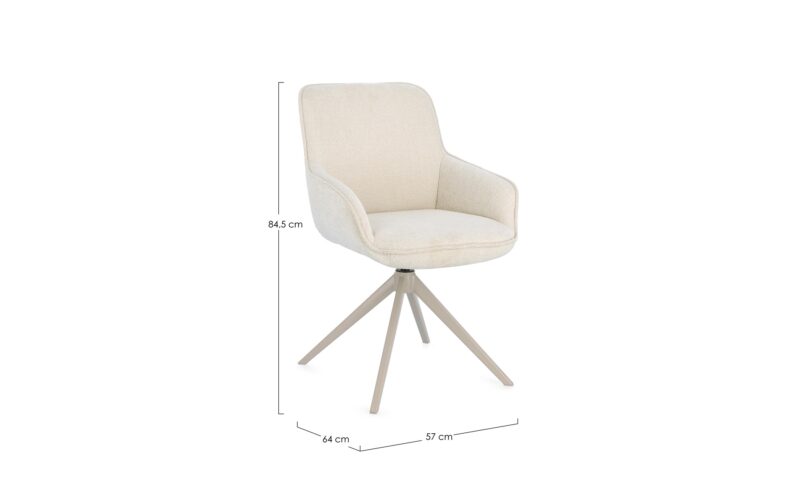 Matilda - Silla de comedor tapizado Crema - Imagen 6