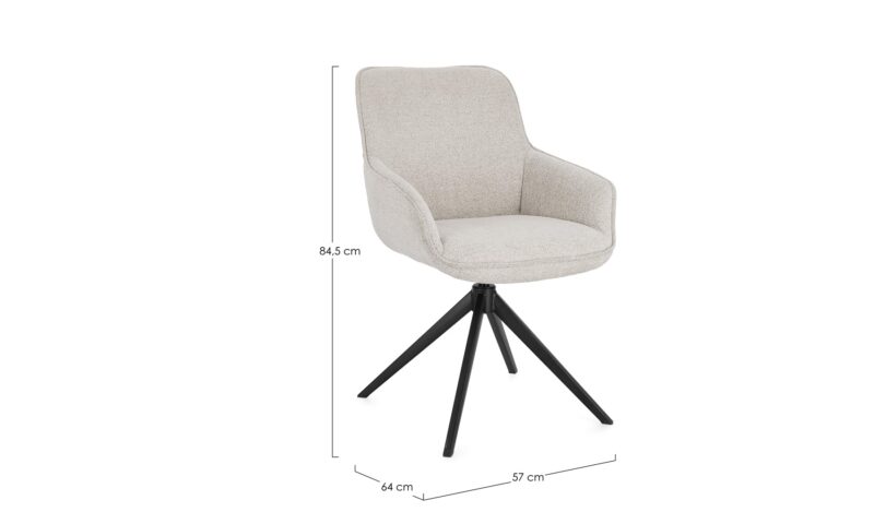 Matilda - Silla de comedor tapizado Gris claro - Imagen 6