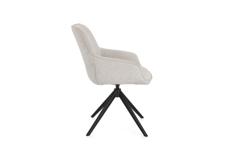 Matilda - Silla de comedor tapizado Gris claro - Imagen 2
