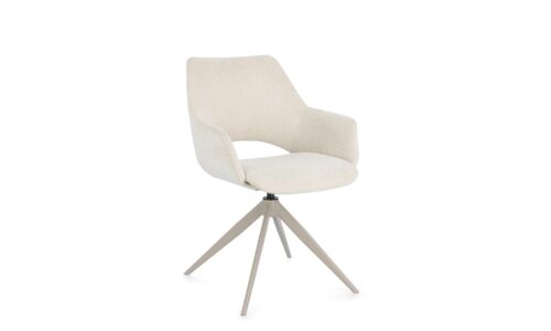 Vivian - Silla de comedor tapizado Crema
