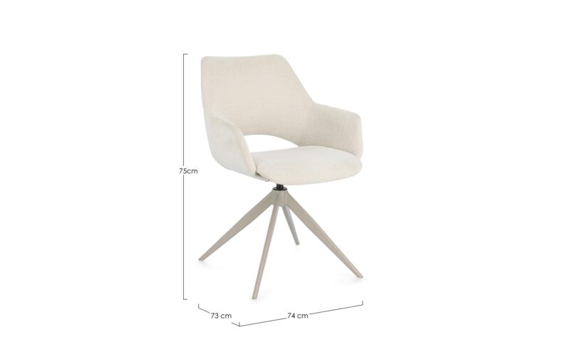 Vivian - Silla de comedor tapizado Crema - Imagen 6