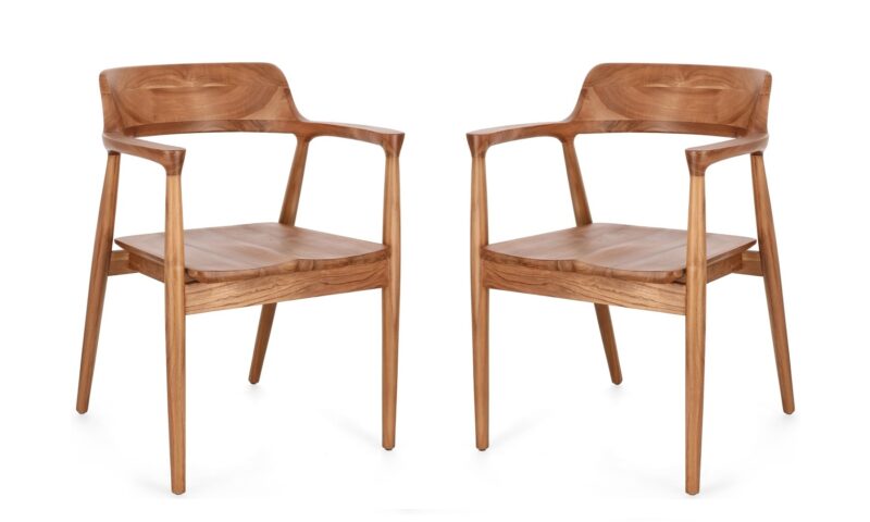 Suzy - Silla de teca - Natural (Pack 2 uds)