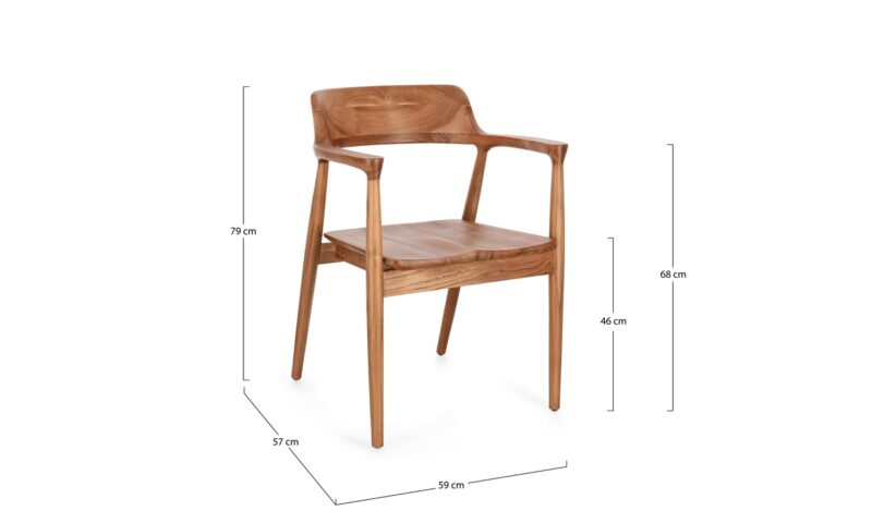 Suzy - Silla de teca - Natural (Pack 2 uds) - Imagen 7