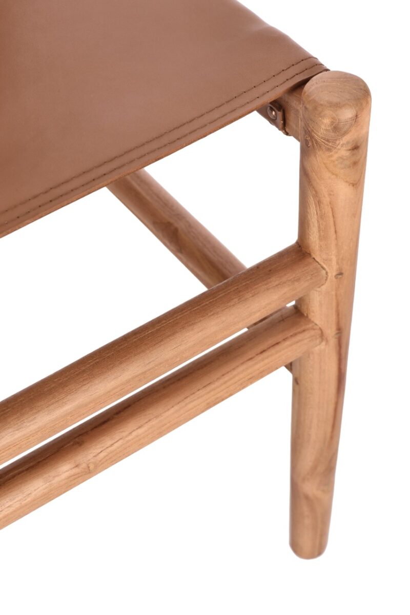 Caroline - Silla de comedor, Teca/Coñac - Imagen 7