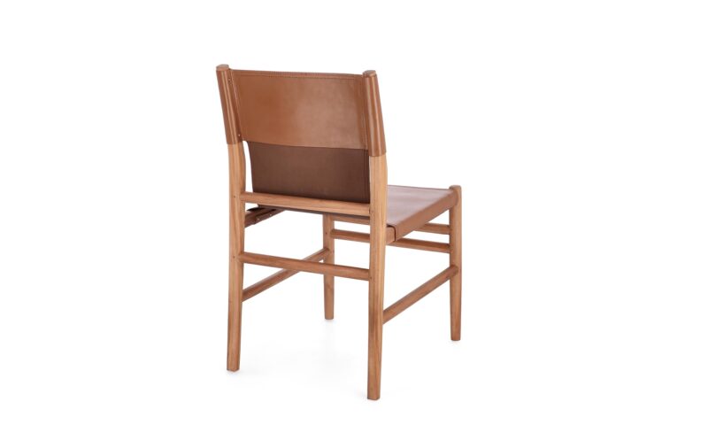 Caroline - Silla de comedor, Teca/Coñac - Imagen 4