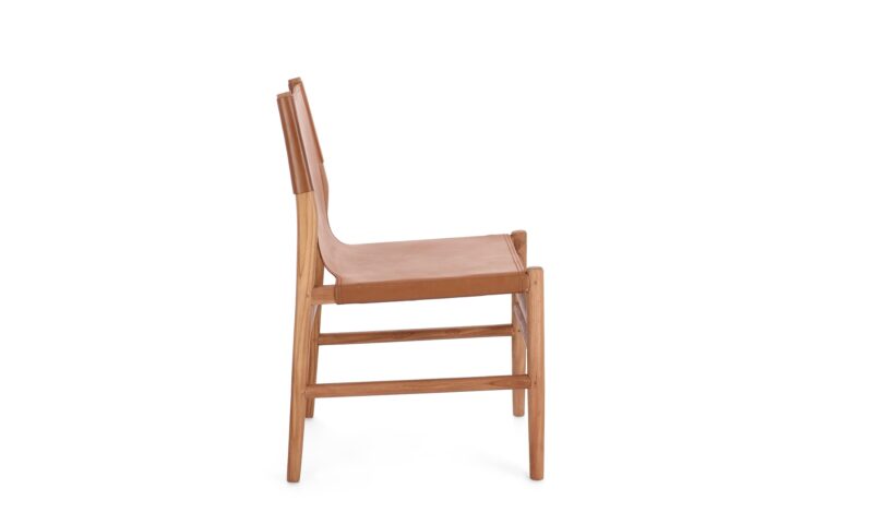 Caroline - Silla de comedor, Teca/Coñac - Imagen 2
