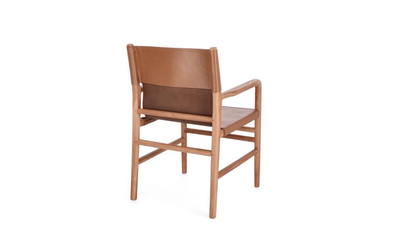 Caroline - Silla con brazos, Teca/Coñac - Imagen 4