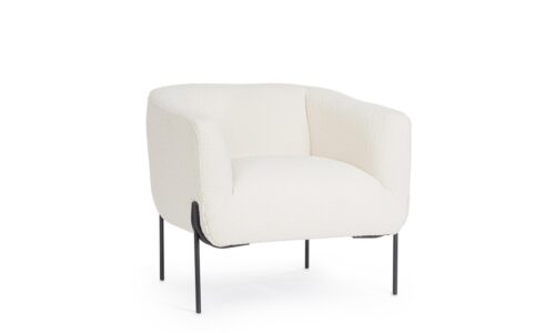 Claudine - Sillón tapizado, Negro/Blanco