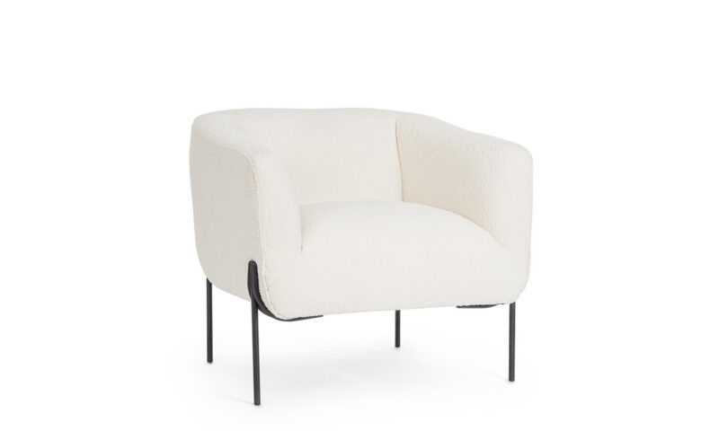 Claudine - Sillón tapizado, Negro/Blanco (Pack 2 uds) - Imagen 3