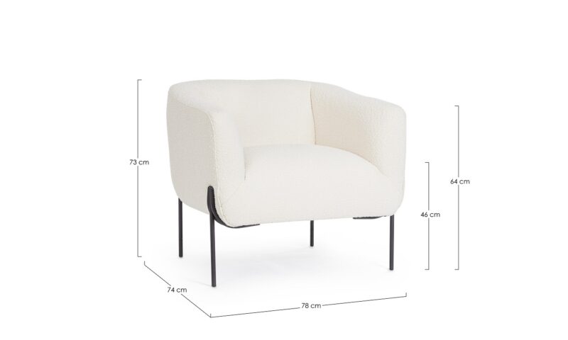 Claudine - Sillón tapizado, Negro/Blanco (Pack 2 uds) - Imagen 6