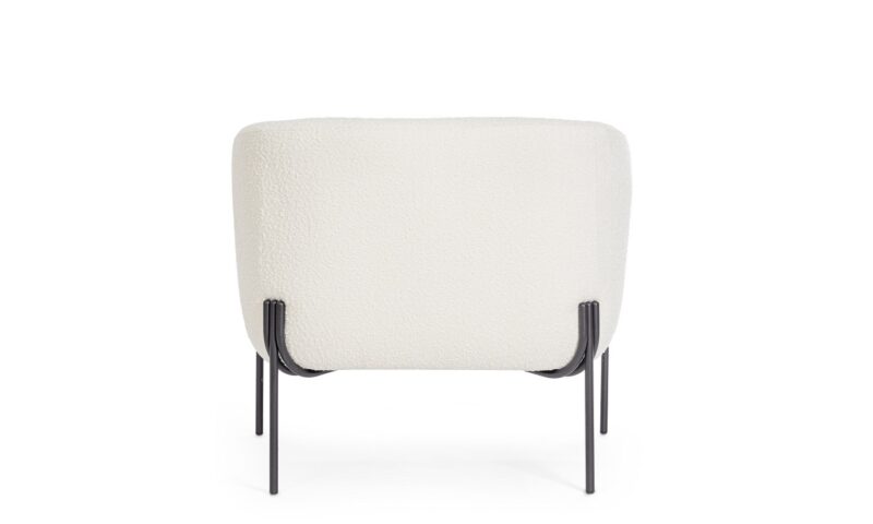 Claudine - Sillón tapizado, Negro/Blanco (Pack 2 uds) - Imagen 5