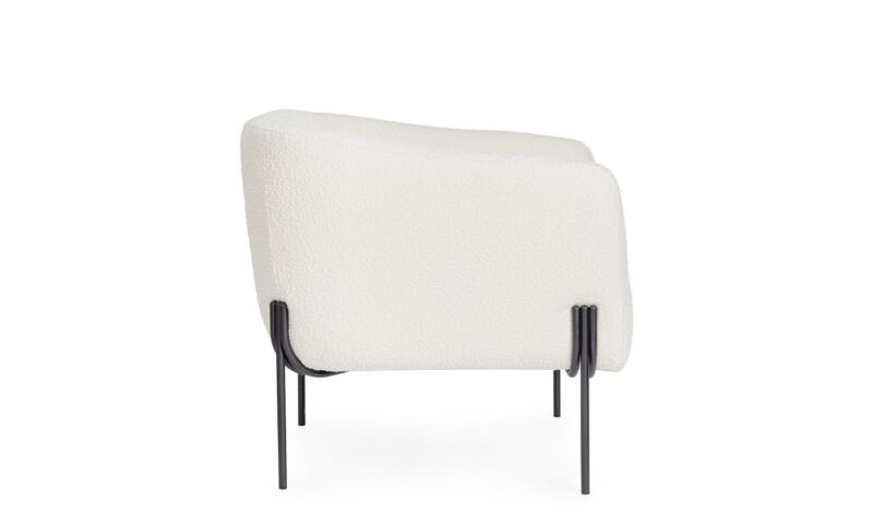 Claudine - Sillón tapizado, Negro/Blanco (Pack 2 uds) - Imagen 4