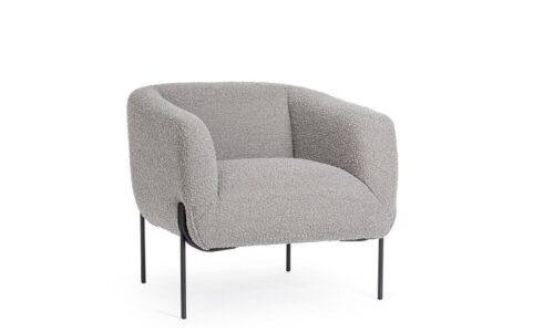 Claudine - Sillón tapizado, Negro/Gris