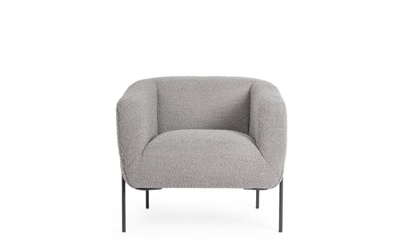 Claudine - Sillón tapizado, Negro/Gris (Pack 2 uds) - Imagen 2