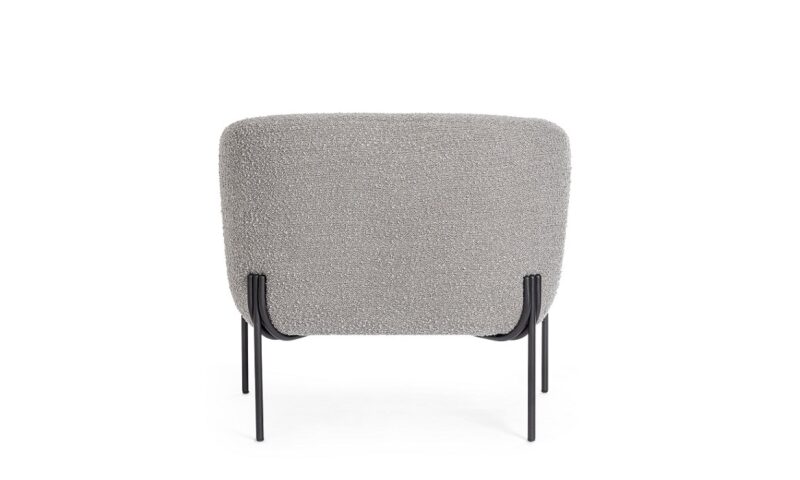 Claudine - Sillón tapizado, Negro/Gris (Pack 2 uds) - Imagen 5