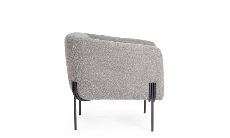 Claudine - Sillón tapizado, Negro/Gris (Pack 2 uds) - Imagen 4